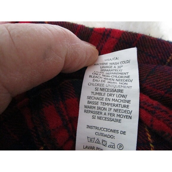 Chaps Mens Flannel Button Up Shirt Size 2XL Red Black Plaid Long Sleeve - Picture 10 of 12